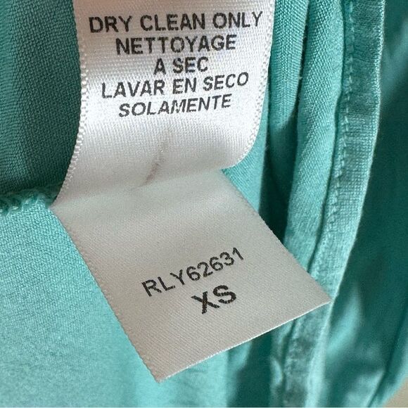 BCBGMaxAzria Surplice Twist Tank Dress Midi Aquamarine Jersey XS NWT - Picture 10 of 10